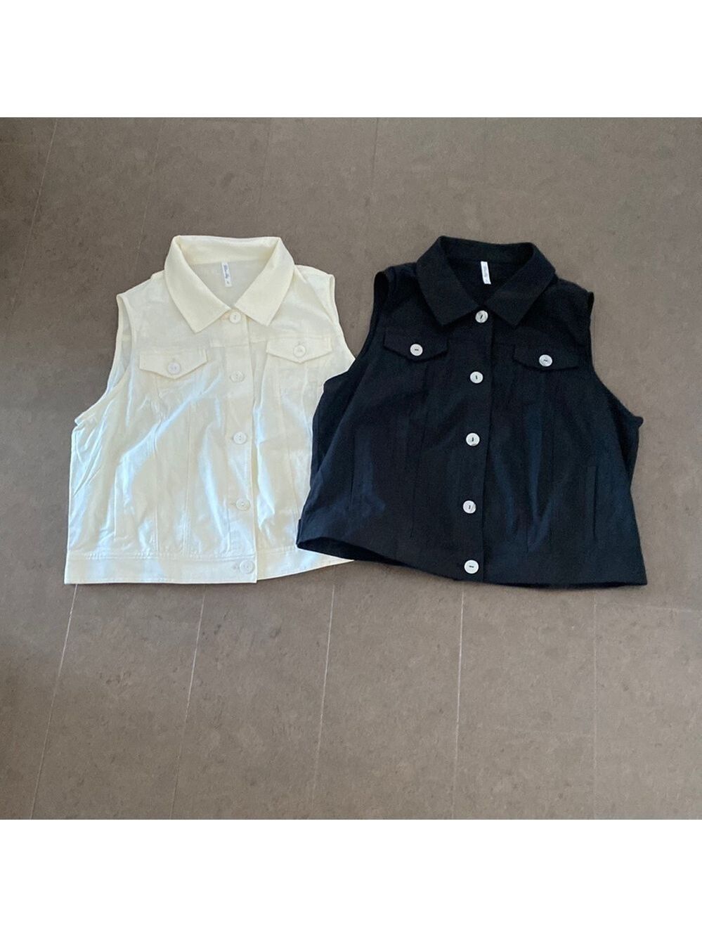 Blue sky clothing linen vests size large lot of 2